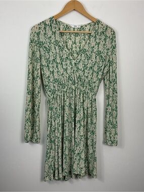 MNG Mango Textured Floral Long Sleeve Dress Womens Size 4